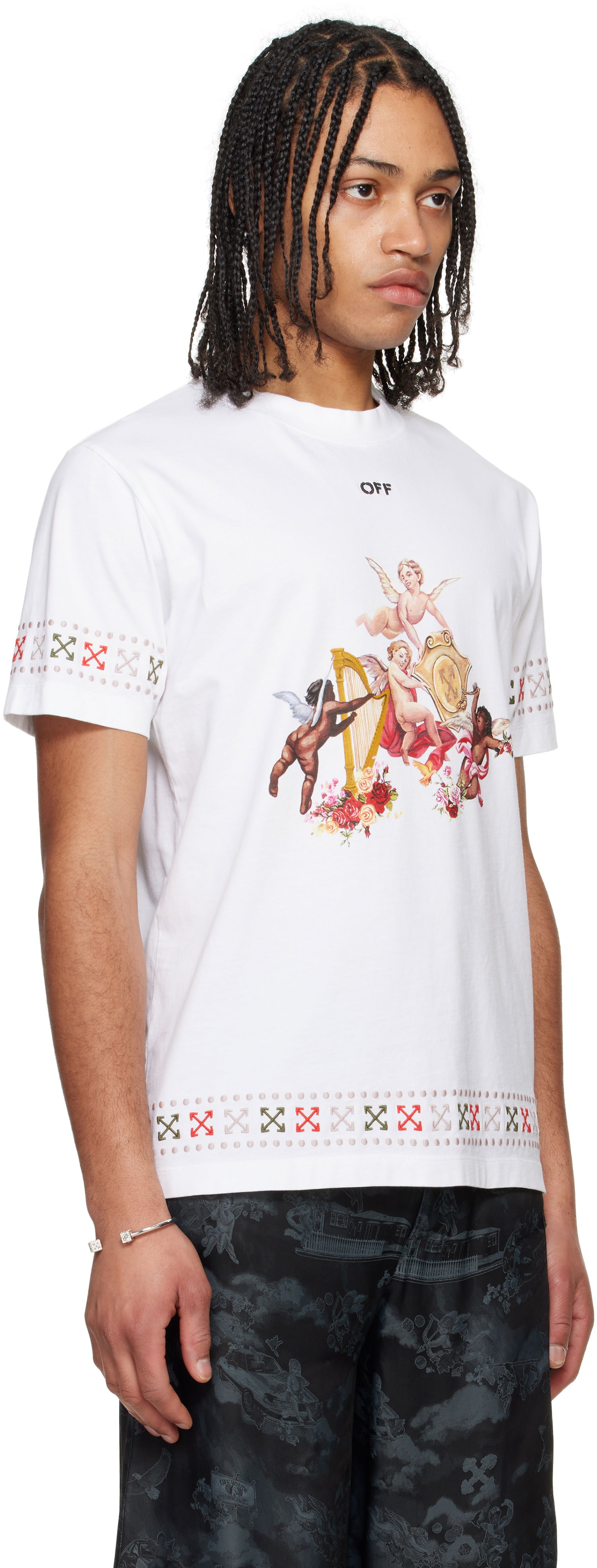 T-shirt Off-White Off-White Putti Graphic T-Shirt Hvid | OMAA027S25JER0020110, 1