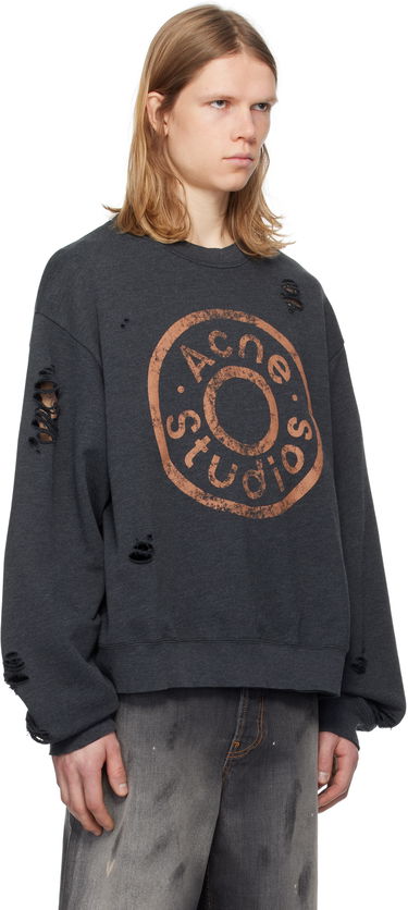 Sweatshirt Acne Studios Green Printed-Logo Sweatshirt Grøn | CI0179-, 4
