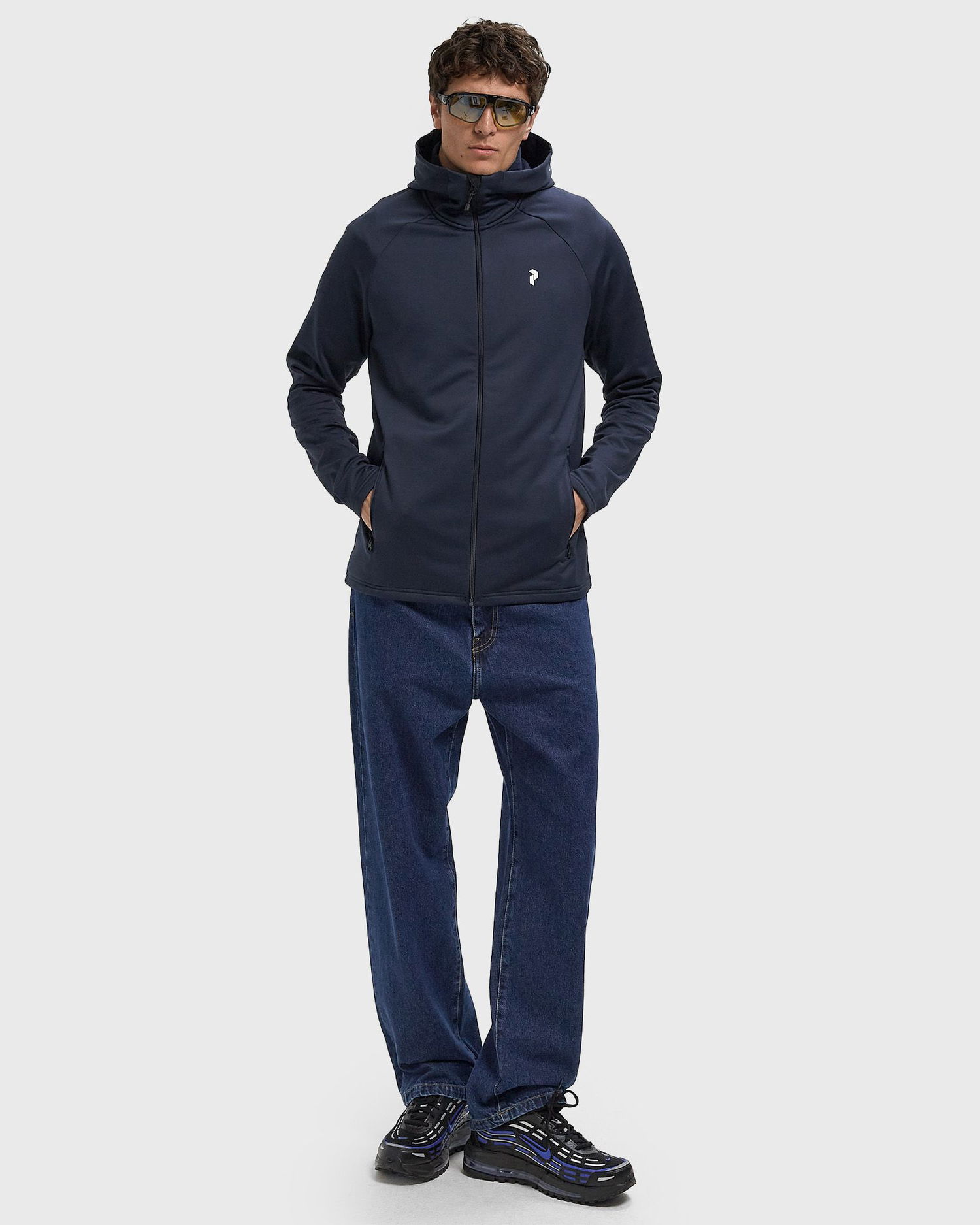 Sweatshirt Peak Performance Rider Essentials Zip Hood Mørkeblå | G80573010, 1