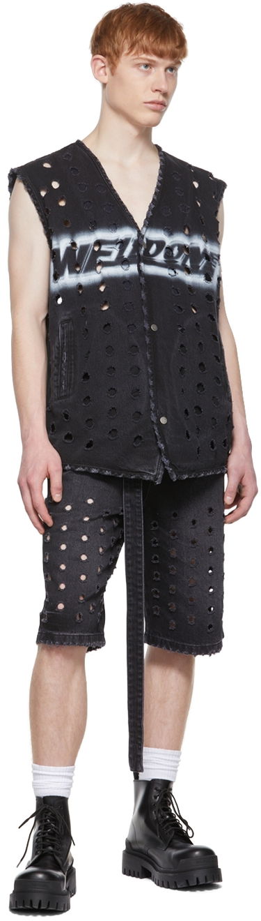 Vest We11done Distressed Denim Vest Sort | WD-DV1-22-361-M-WB, 3