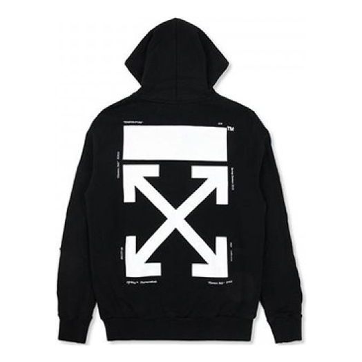 Sweatshirt Off-White Off-White Arrows Sketch Cotton Hoodie Sort | OMBB030S180030081000