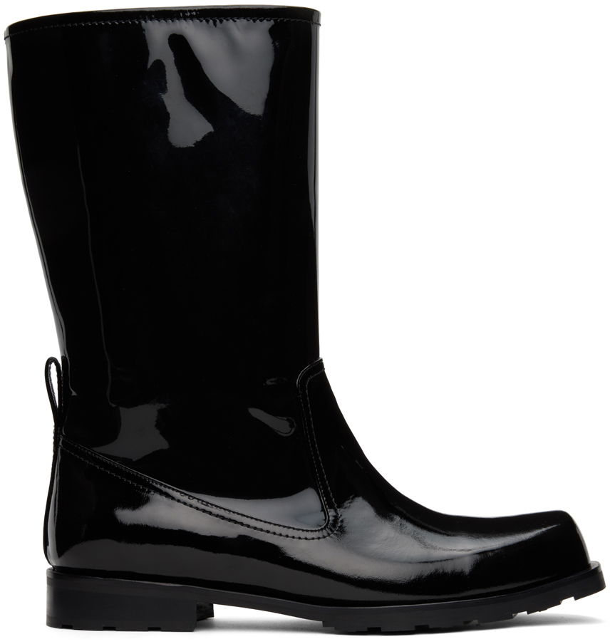 Tøj We11done We11done Enamel Combat Boots Sort | WD-AO3-22-453-M-BK, 0