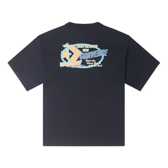 T-shirt Converse Sail Boat Graphic Tee Mørkeblå | 10025441-A01, 0