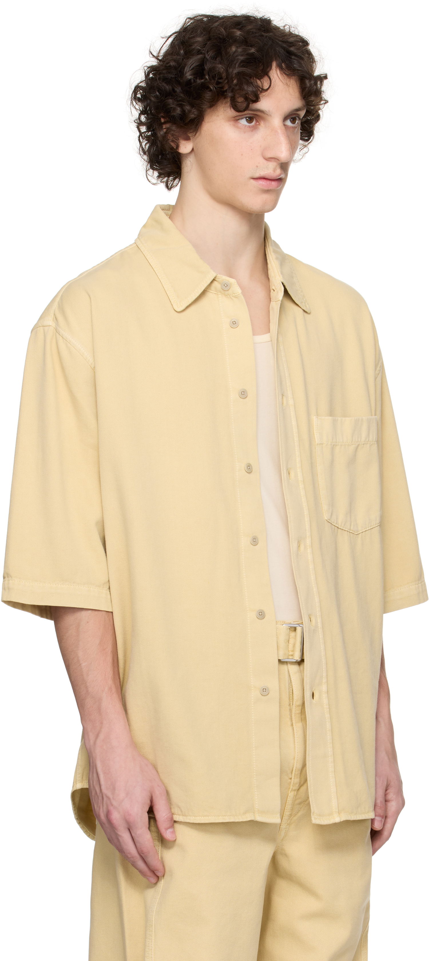Skjorte LEMAIRE LEMAIRE Short Sleeve Denim Shirt Gul | SH1174 LD1047, 1