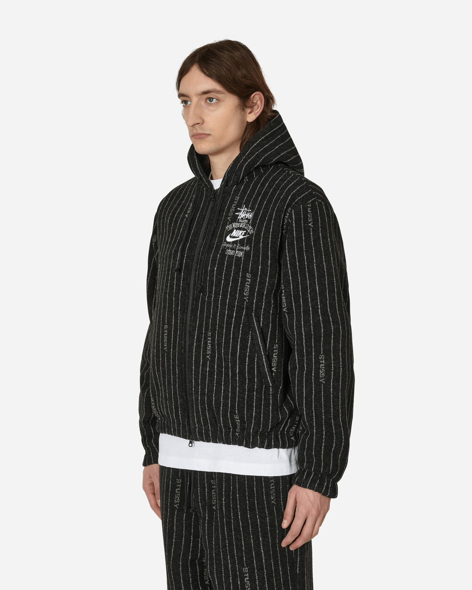 Jakke Nike Stüssy x Stripe Wool Jacket Sort | DR4023-010, 1