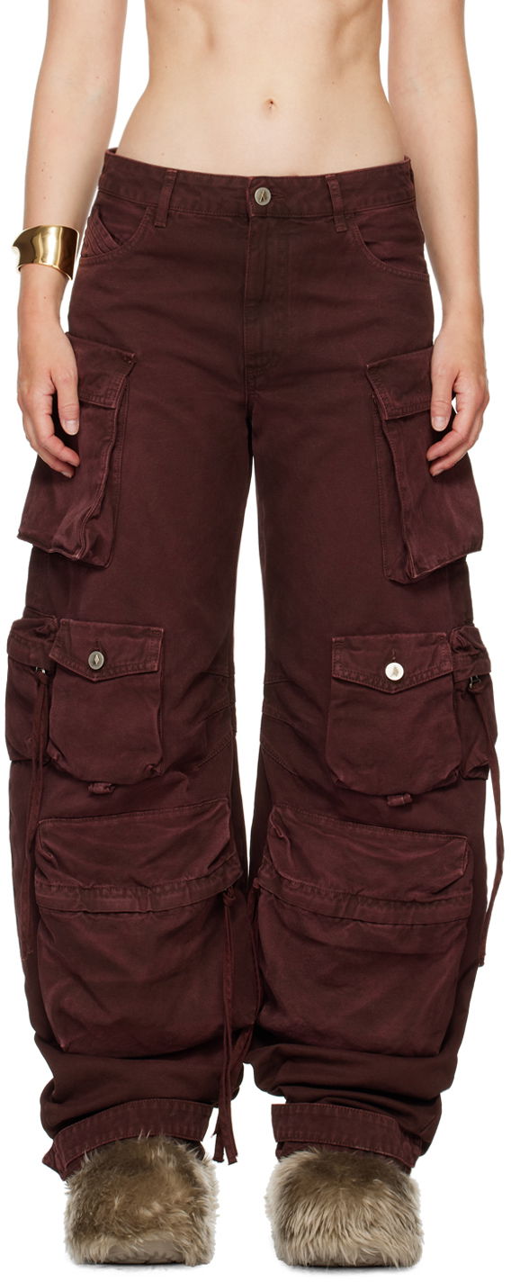 Cargo bukser The Attico Attico Fern Cargo Pants Bourgogne | 247WCP84 D088
