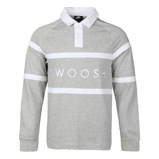 Polo skjorte Nike Sportswear Swoosh Rugby Polo Grå | CV0170-063