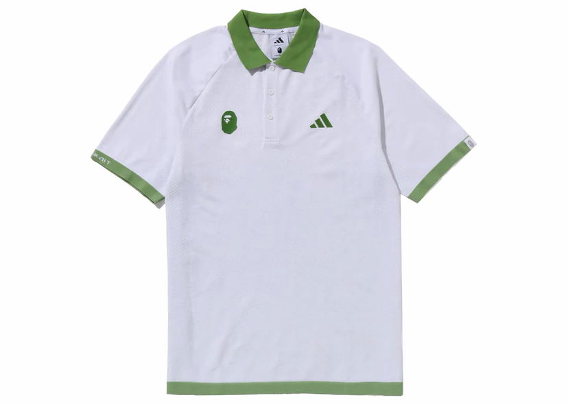 Polo skjorte BAPE BAPE x adidas Golf Polo White Hvid | 1J73-112-901