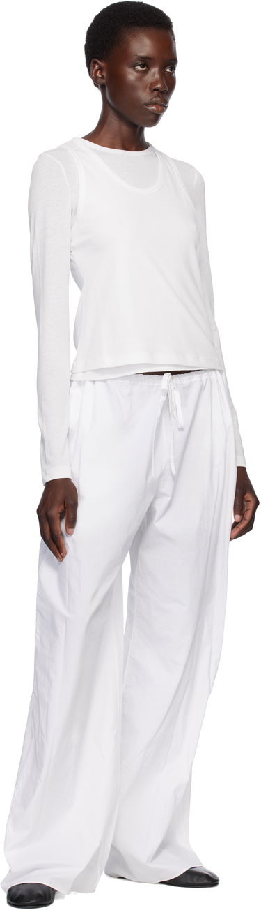 T-shirt The Row The Row Seruni Layered Long Sleeve T-shirt Hvid | 9049-K421, 3