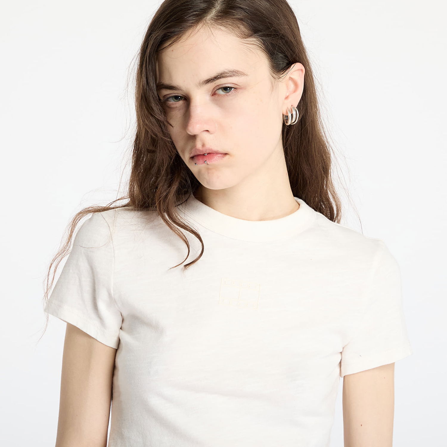 Crop top Tommy Hilfiger Tommy Jeans Slim Crop T-Shirt Hvid | DW0DW20329 YBH, 1