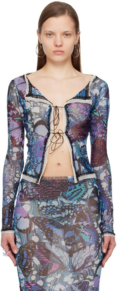 Tanktop Jean Paul Gaultier Gaultier Butterfly Print Tie Cardigan Blå | 24/25-F-CD006-T545-5090, 0