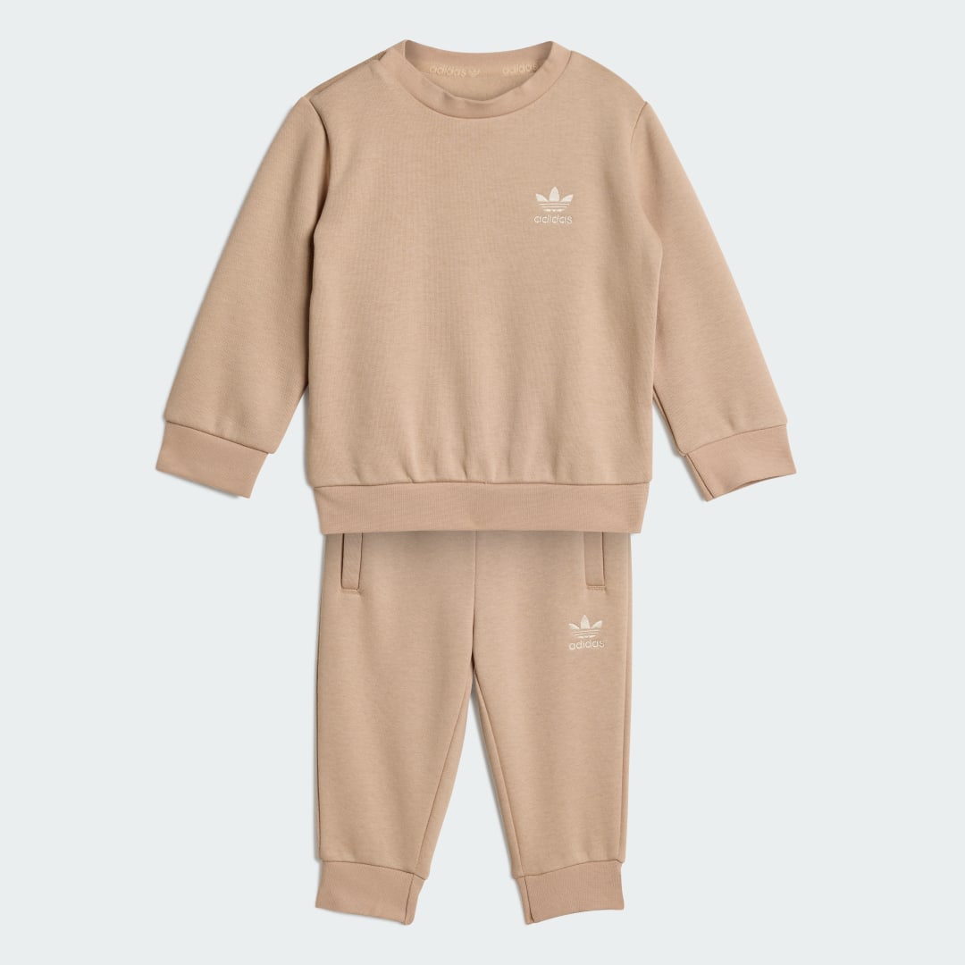 Træningsdragt adidas Performance Crewneck Sweatshirt and Pants Set Beige | KV1743, 0
