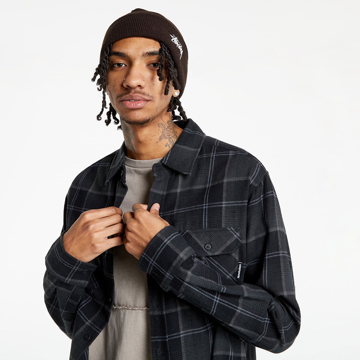 Skjorte Horsefeathers Dough Shirt Sort | SM1219A, 0