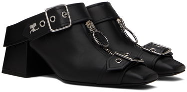 Sneakers og sko Courrèges Leather Mules With Buckle Sort | 124SCS096CV0027, 3