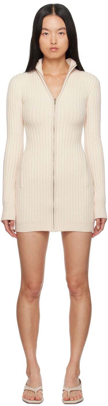 Kjole GUIZIO Guizio Nell Zip-Up Minidress Beige | F24408S045, 0