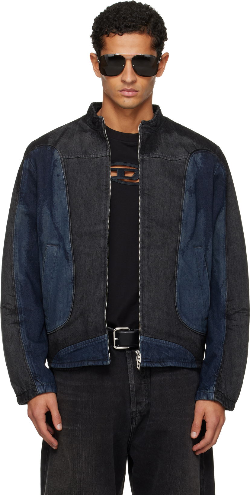 Jakke Diesel D-Blenk-S Paneled Denim Jacket Flerfarvet | A18422-007BX-01