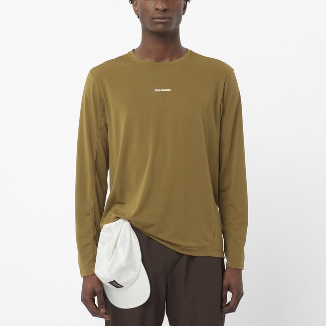 T-shirt Salomon Long-Sleeve T-Shirt Shakeout Core Grøn | LC2640200, 0