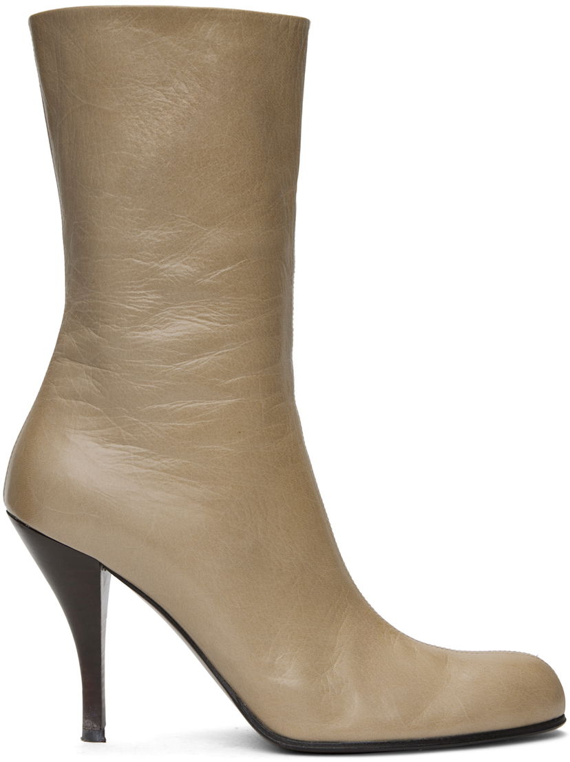 Tøj The Row The Row Liv Kid Leather Boots Beige | F1472-L34