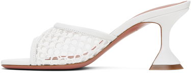 Skopleje Amina Muaddi Amina Muaddi Lupita Net 70 Heeled Sandals Hvid | LUPITA NET 70, 2