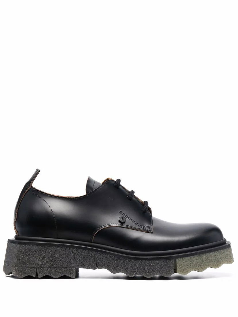Sneakers og sko Off-White Leather Lace-Up Shoes Sort | OMIF013S22LEA0011063