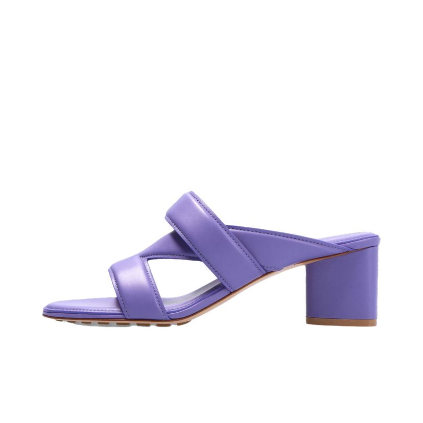 Sneakers og sko Bottega Veneta Leather Crossover-Strap Sandals Lilla | 651376VBSL05176