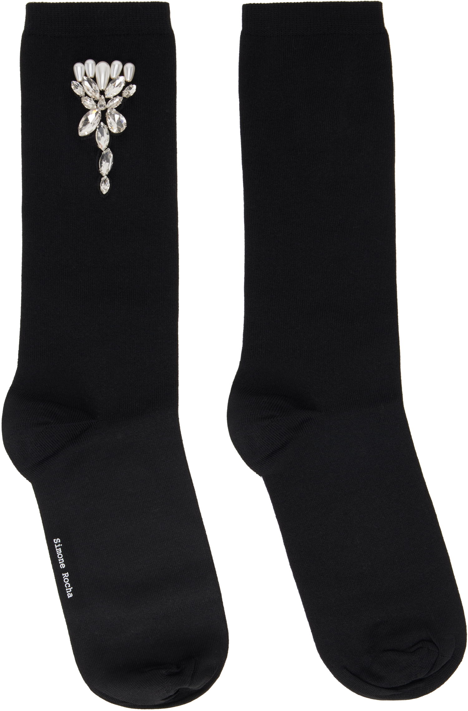 Sokker Simone Rocha Simone Rocha Embellished Carnation Socks Sort | SOCK 58 0639, 0