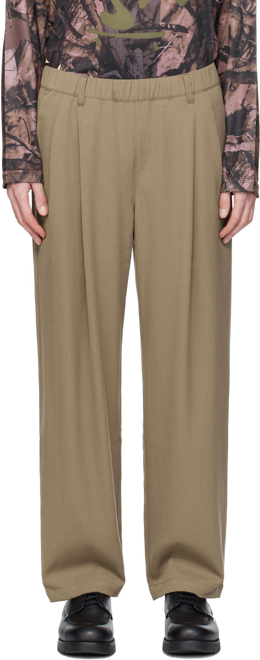 Bukser Dime Dime Pleated Twill Trousers Beige | DIMESP2514CAM