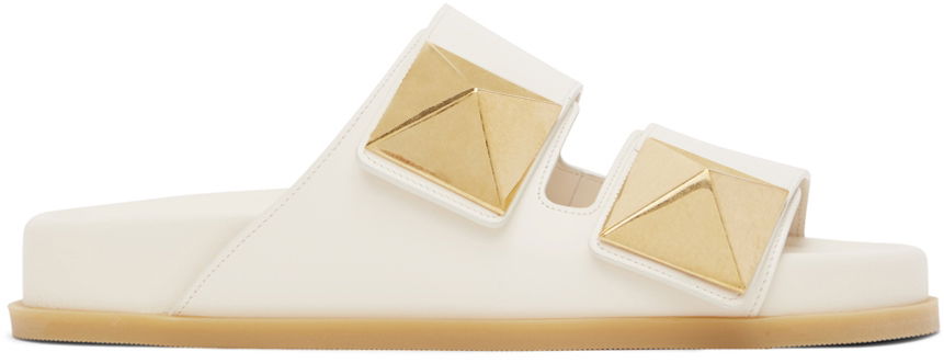 Sneakers og sko Valentino Valentino Garavani One Stud Flat Sandals Hvid | XW0S0EK2KUM, 0