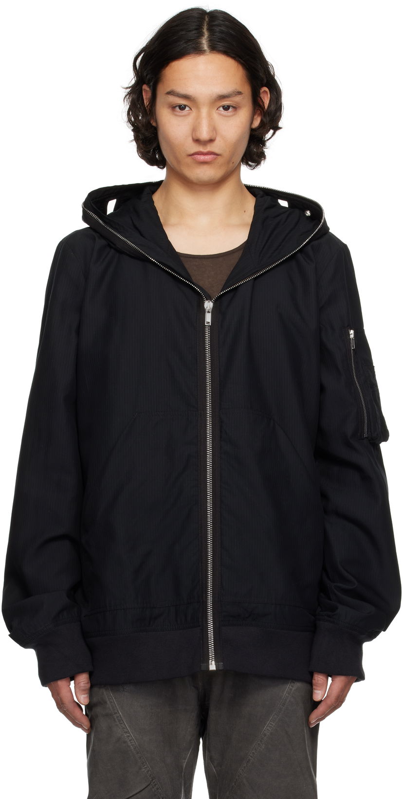 Sweatshirt Rick Owens Rick Owens DRKSHDW Hollywood Flight Bomber Jacket Sort | DU01E3772 NR