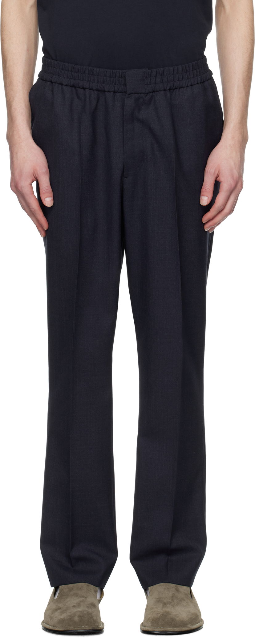 Bukser AMI AMI Paris Elasticated Waist Trousers Mørkeblå | HTR226.WV0043