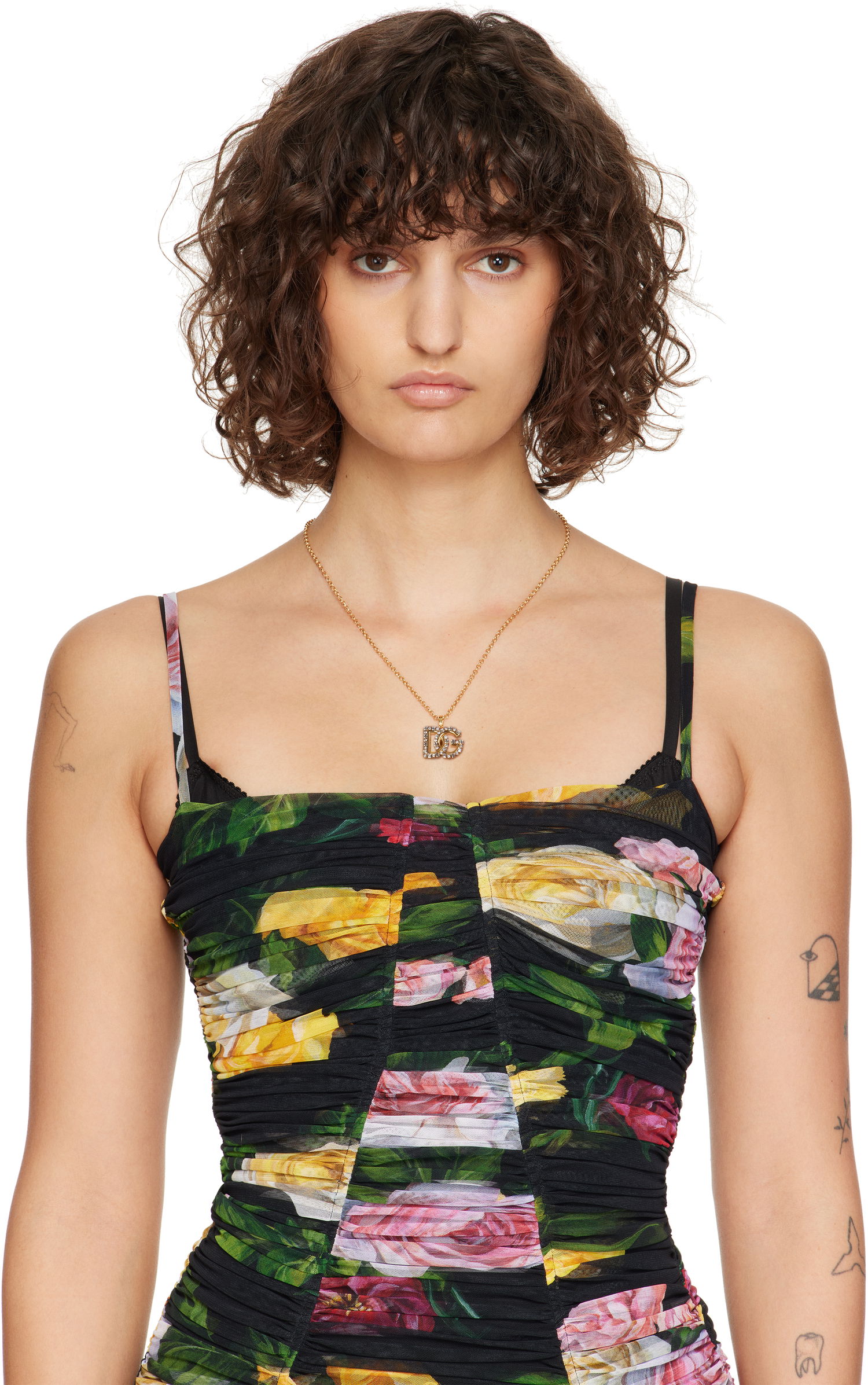 Halskæde Dolce & Gabbana Dolce&Gabbana Crystal 'DG' Logo Chain Necklace Metalisk | WNR2L4 W1111, 1