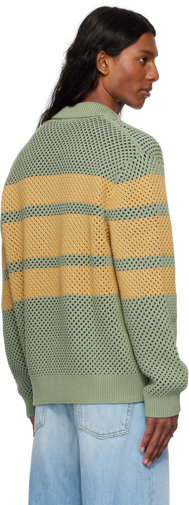 Jakke MAISON KITSUNÉ Maison Kitsuné Striped Mesh Blouson Jacket Grøn | OM02136KT1125, 2