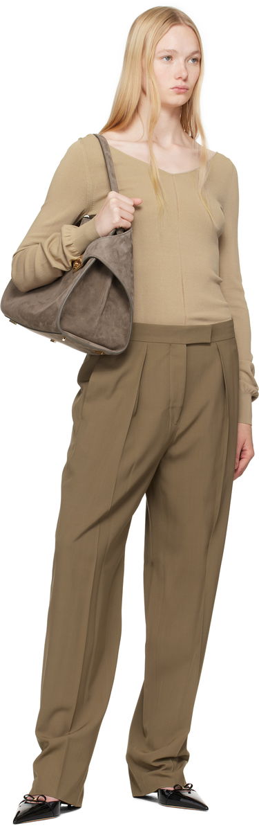 Bukser FERRAGAMO Ferragamo Inverted Pleats Trousers Grøn | 782662, 3