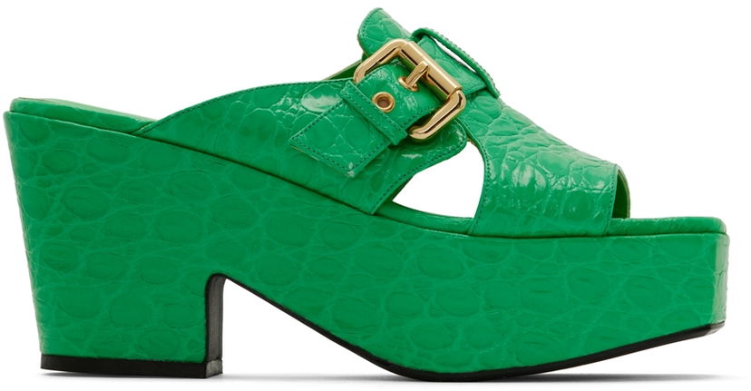Tilbehør BY FAR BY FAR Lenka Heeled Sandals Grøn | 22SSLNKSPGCCE