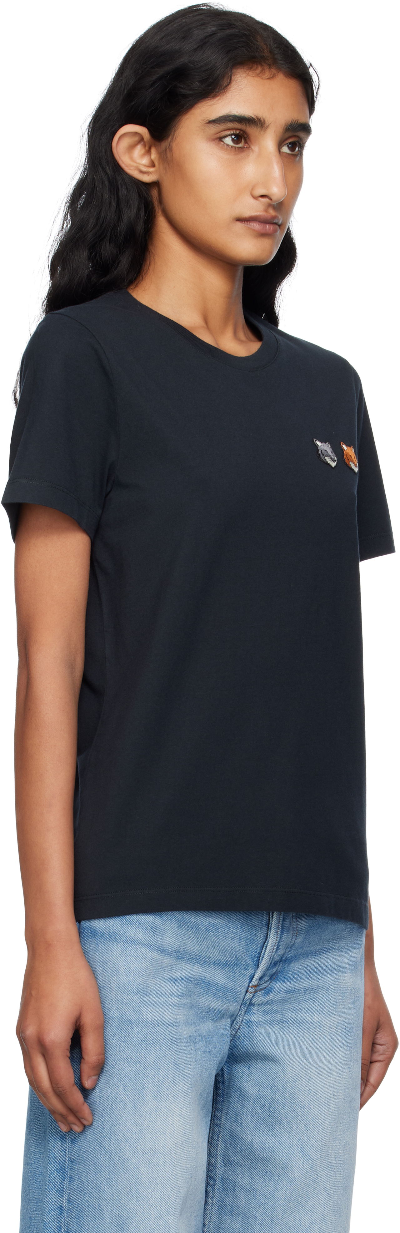 T-shirt MAISON KITSUNÉ Maison Kitsuné Double Fox Head T-Shirt Sort | OW011CFKJ0008, 1