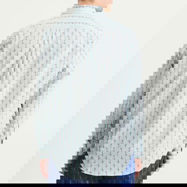 Skjorte Drôle de Monsieur Drole De Monsieur Floral Stripe Logo Shirt Blå | I-SH240-CO166-LBE, 3