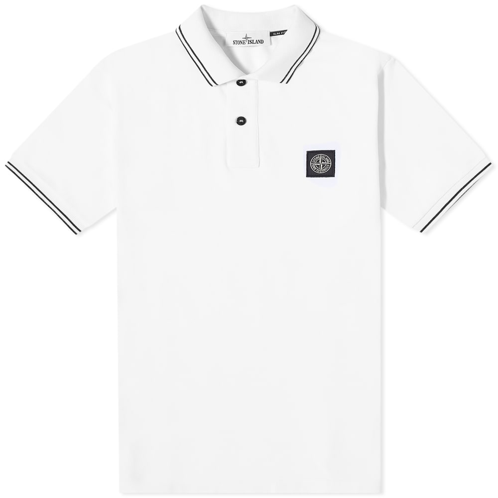 Polo skjorte Stone Island Patch Polo Tee Hvid | 771522S18-V1001, 0