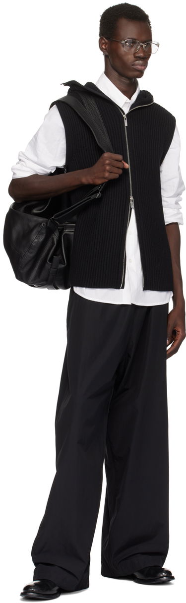Sweater Helmut Lang Helmut Lang Rib Knit Zip Hoodie Sort | O07HM799, 4