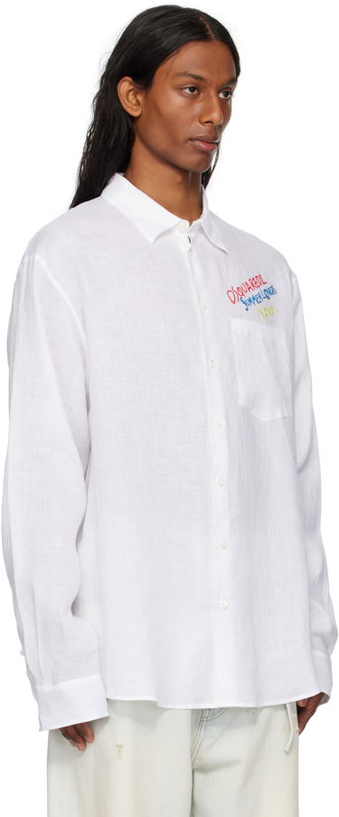 Skjorte DSQUARED2 Dsquared2 'Summer Lovers' Oversized Linen Shirt Hvid | S78DM0048-D35294-100, 1