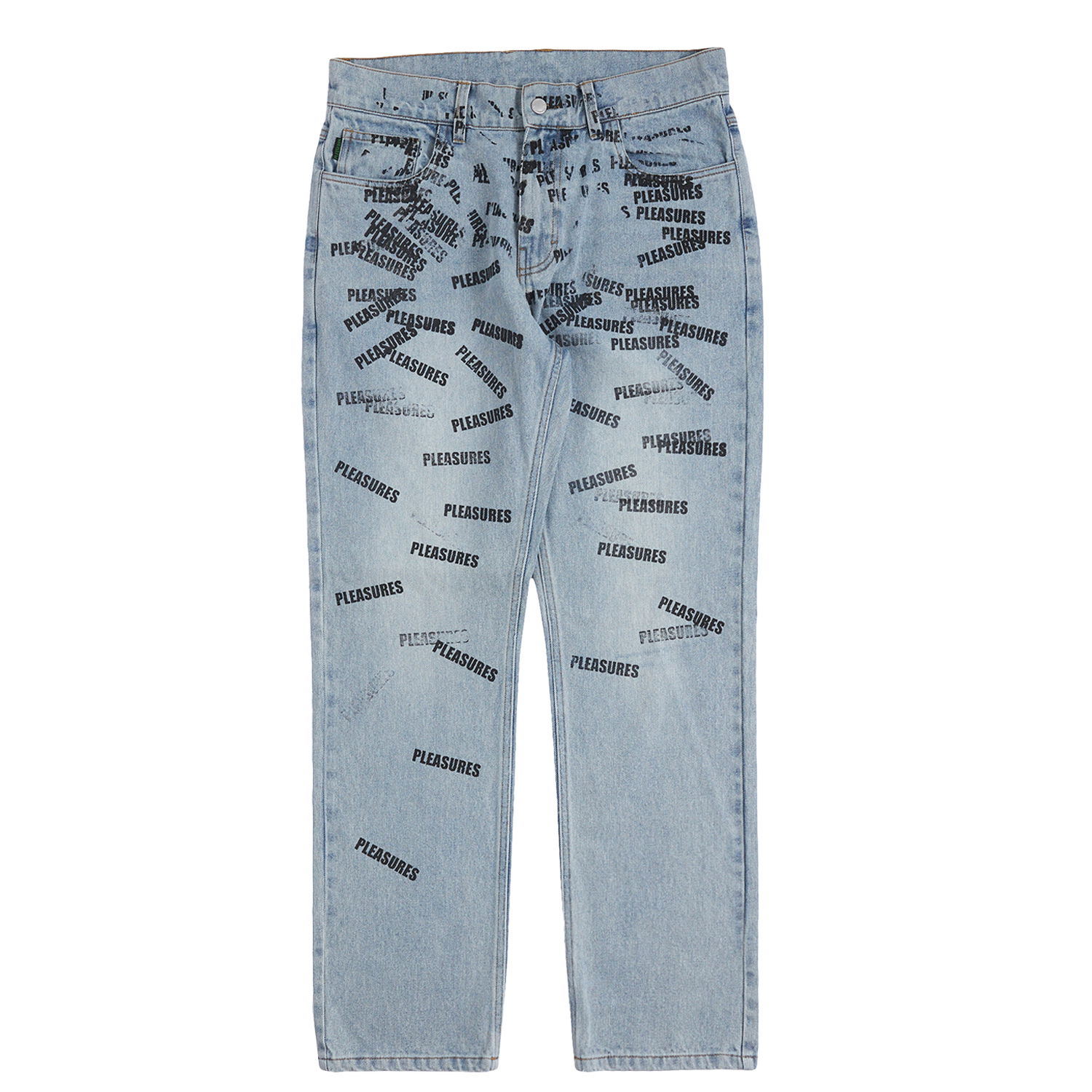 Jeans Pleasures Plop 5 Pocket Denim Washed Blue Blå | P23SP040-BLUE, 0