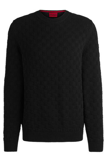 Sweater BOSS Relaxed-Fit Jacquard Sweater Sort | 50531812, 0