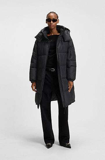 Parka BOSS Water-repellent Padded Parka Jacket with Detachable Hood Sort | 50546807, 1