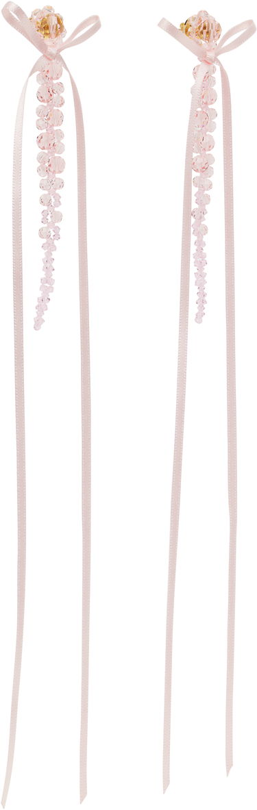 Øreringe Simone Rocha Simone Rocha Bow Ribbon Drip Earrings Lyserød | ERG410S 0903, 1