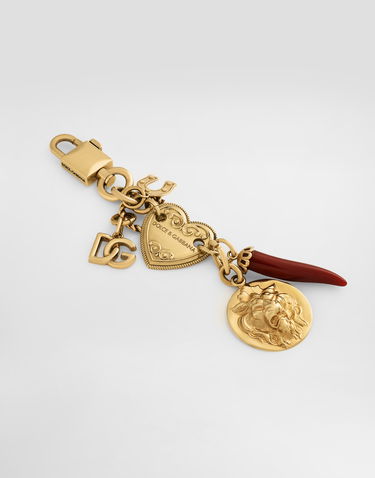 Nøgleringe Dolce & Gabbana Gold-Tone Keychain With Charms Metalisk | BI3364A65708J901, 1