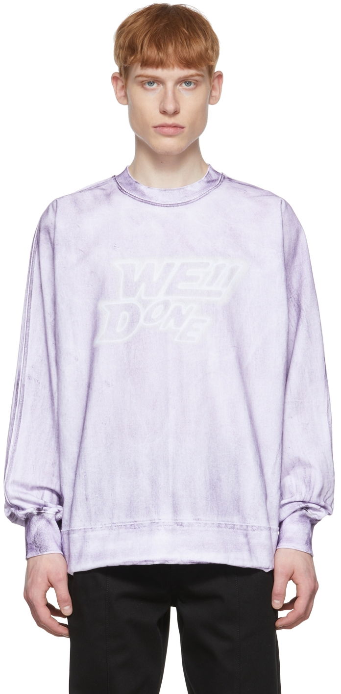 T-shirt We11done We11done Cotton Long Sleeve T-Shirt Lilla | WD-TT1-22-580-U-PP, 0