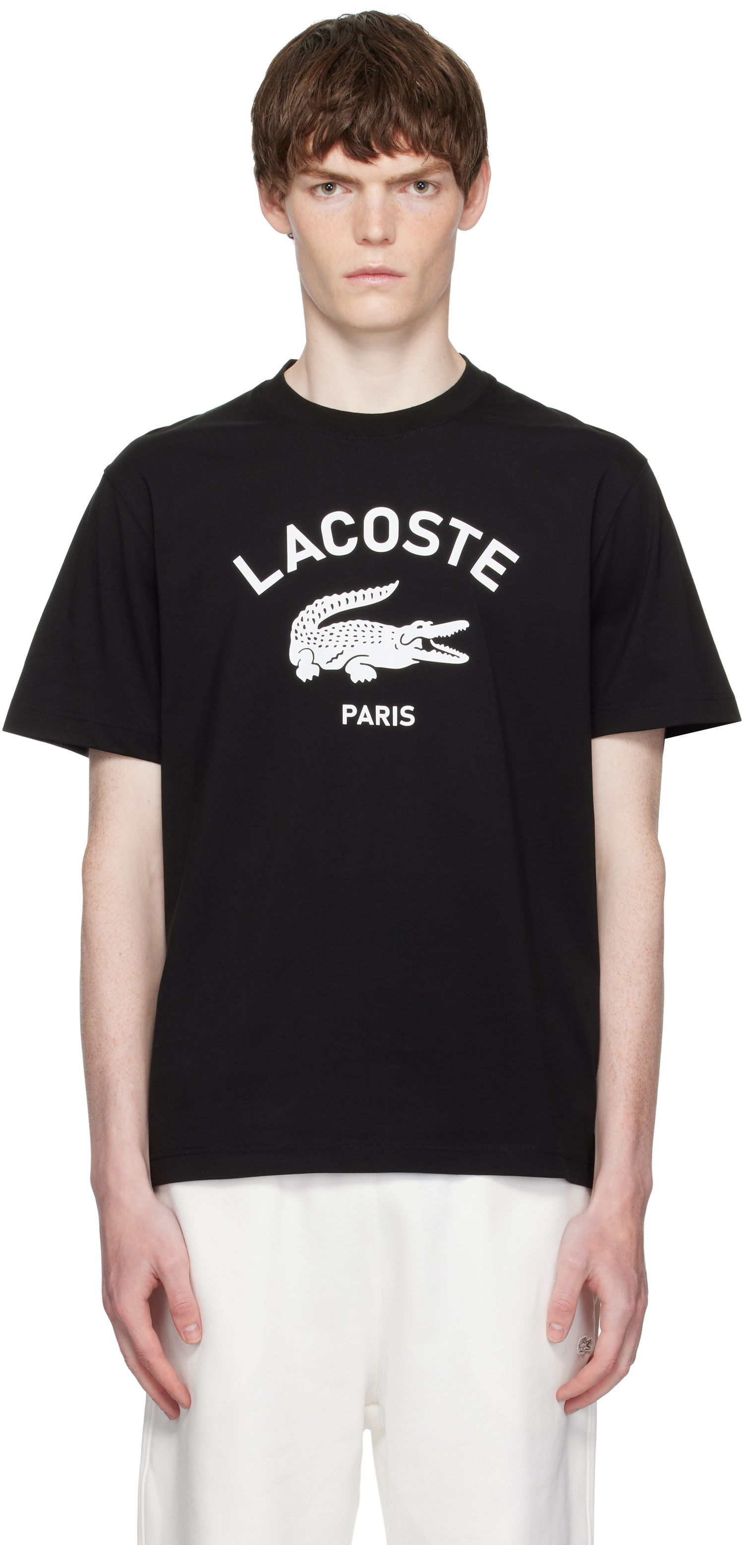 T-shirt Lacoste Lacoste Signature Print Cotton T-Shirt Sort | TH2733_031, 0