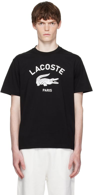 T-shirt Lacoste Lacoste Signature Print Cotton T-Shirt Sort | TH2733_031, 0