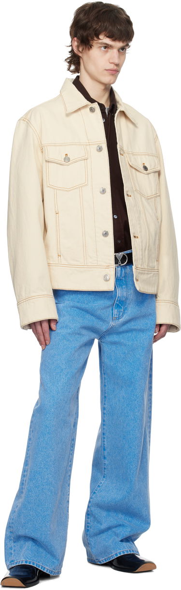 Jakke AMI AMI Paris Classic Trucker Denim Jacket XXL Beige | HJK247.DE0039-136, 4