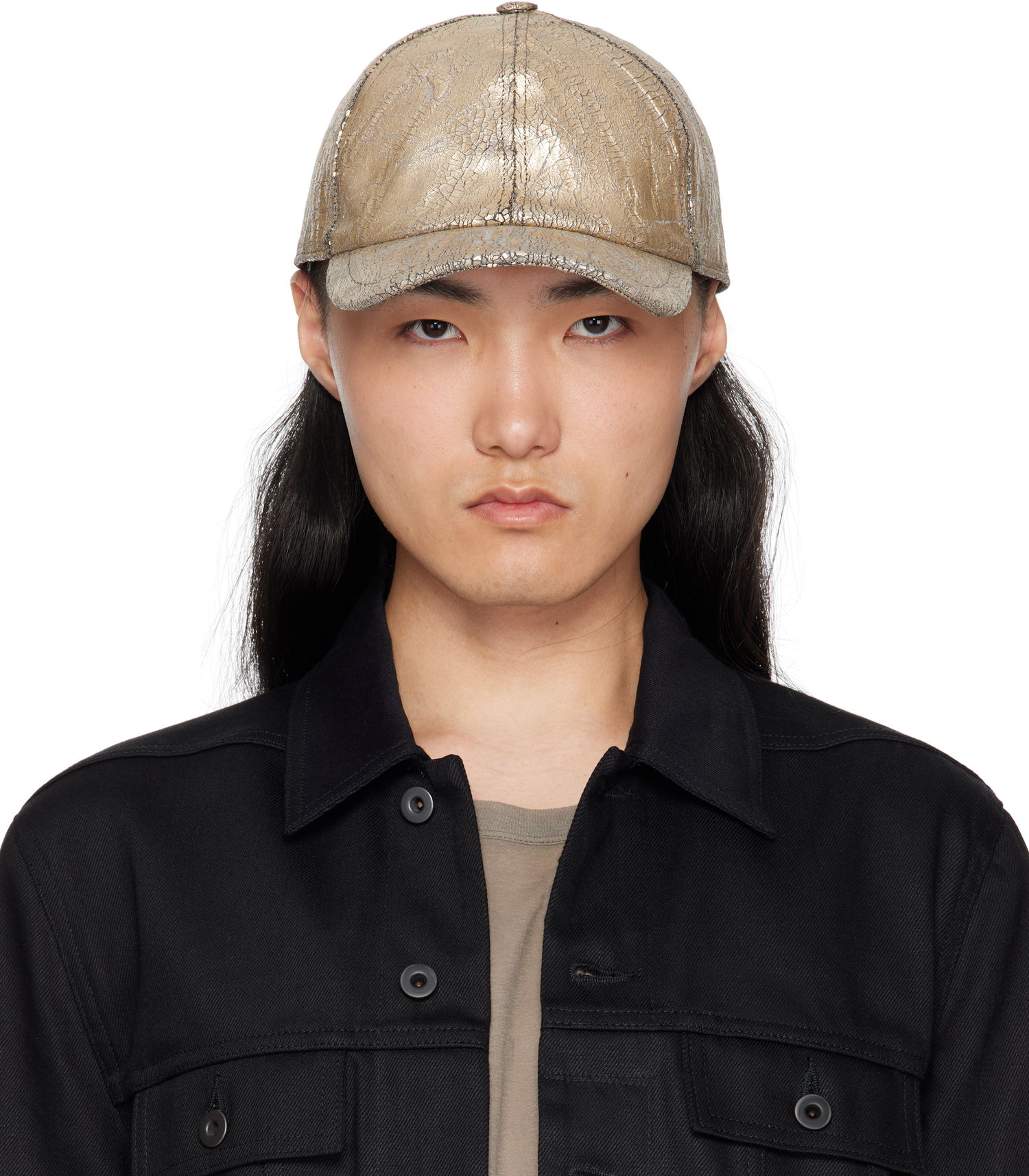 Kasket Rick Owens Rick Owens DRKSHDW Megacrust Denim Baseball Cap Metalisk | DA01E3478 SGMC, 0