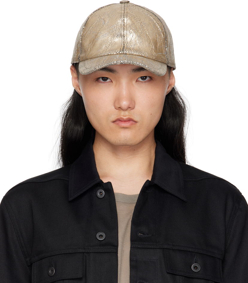 Kasket Rick Owens Rick Owens DRKSHDW Megacrust Denim Baseball Cap Metalisk | DA01E3478 SGMC